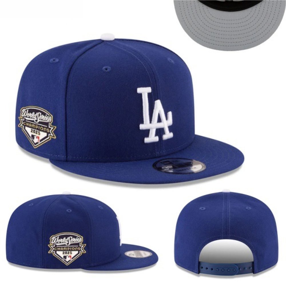 BLUE DODGERS LA HAT WITH WS PATCH SNAPBACK (