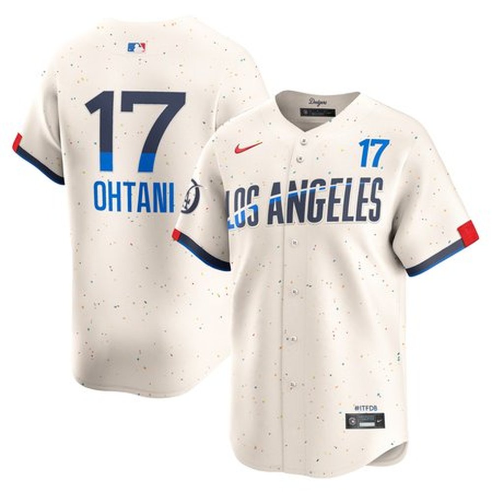 Fully Stitched Cream Los Angeles Dodgers Shohei Ohtani Nike City Jersey (Any Name/Any Number)