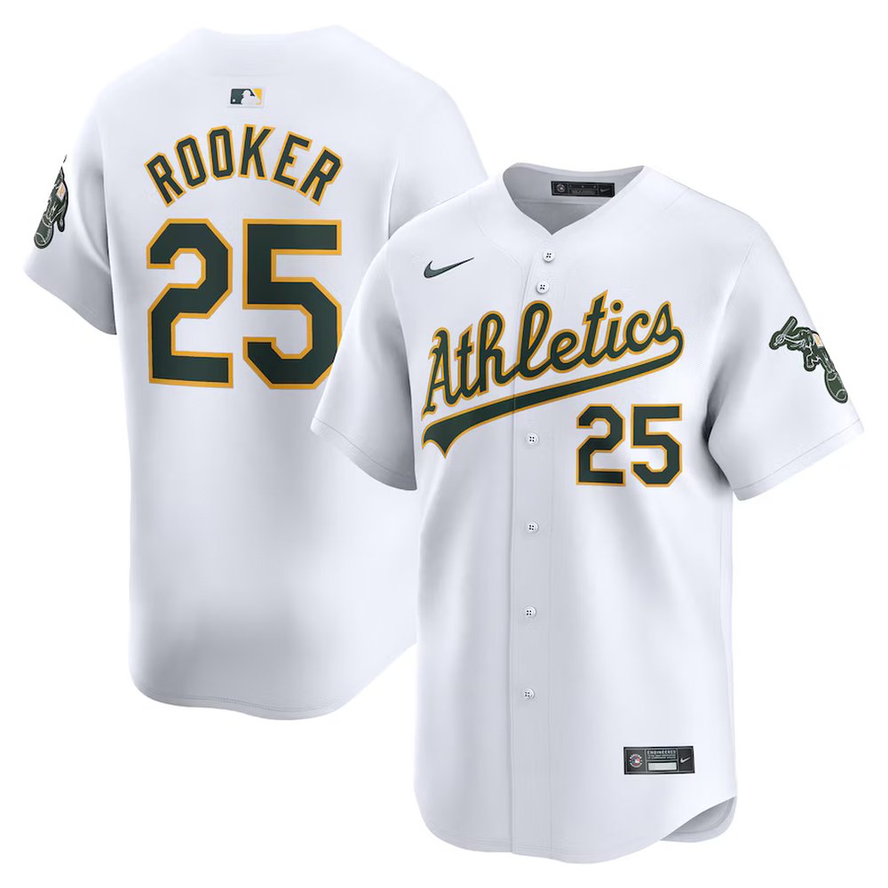 Fully Stitched White Oakland Athletics Away Jersey (Any Name/Any Number)