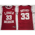 Kobe Bryant Fully Stitched Lower Merion High School Red Jersey