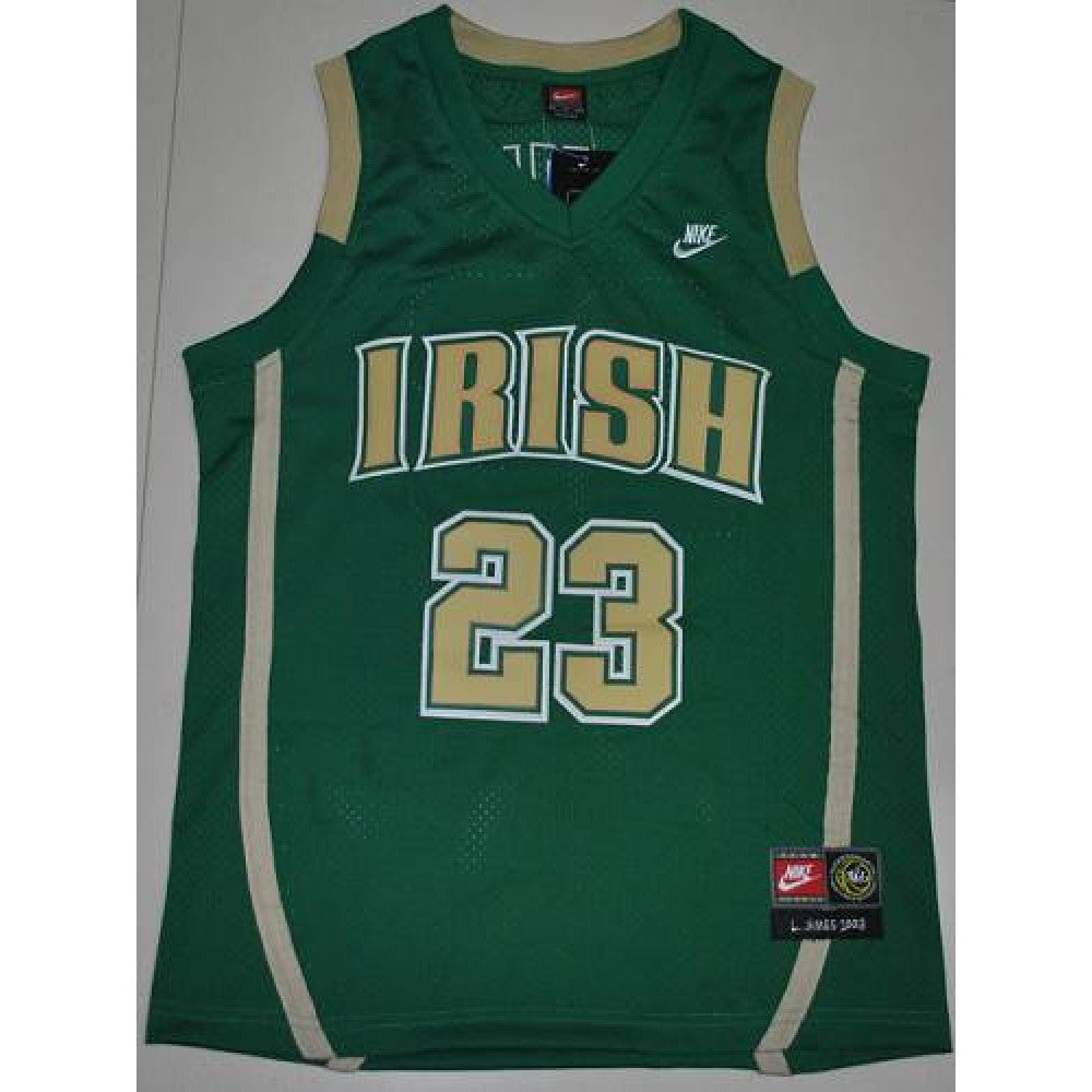 LeBron James Fully Stitched St. Vincent - St. Mary High School Green Home Jersey