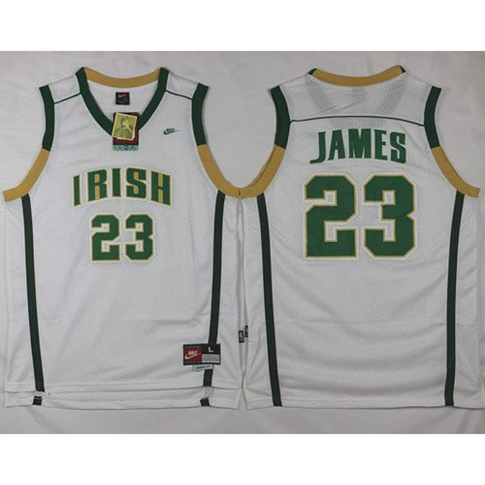LeBron James Fully Stitched St. Vincent - St. Mary High School White Away Jersey