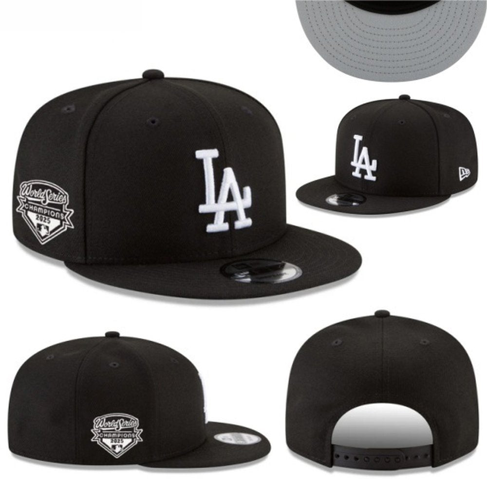 BLACK DODGERS LA HAT WITH WS PATCH SNAPBACK
