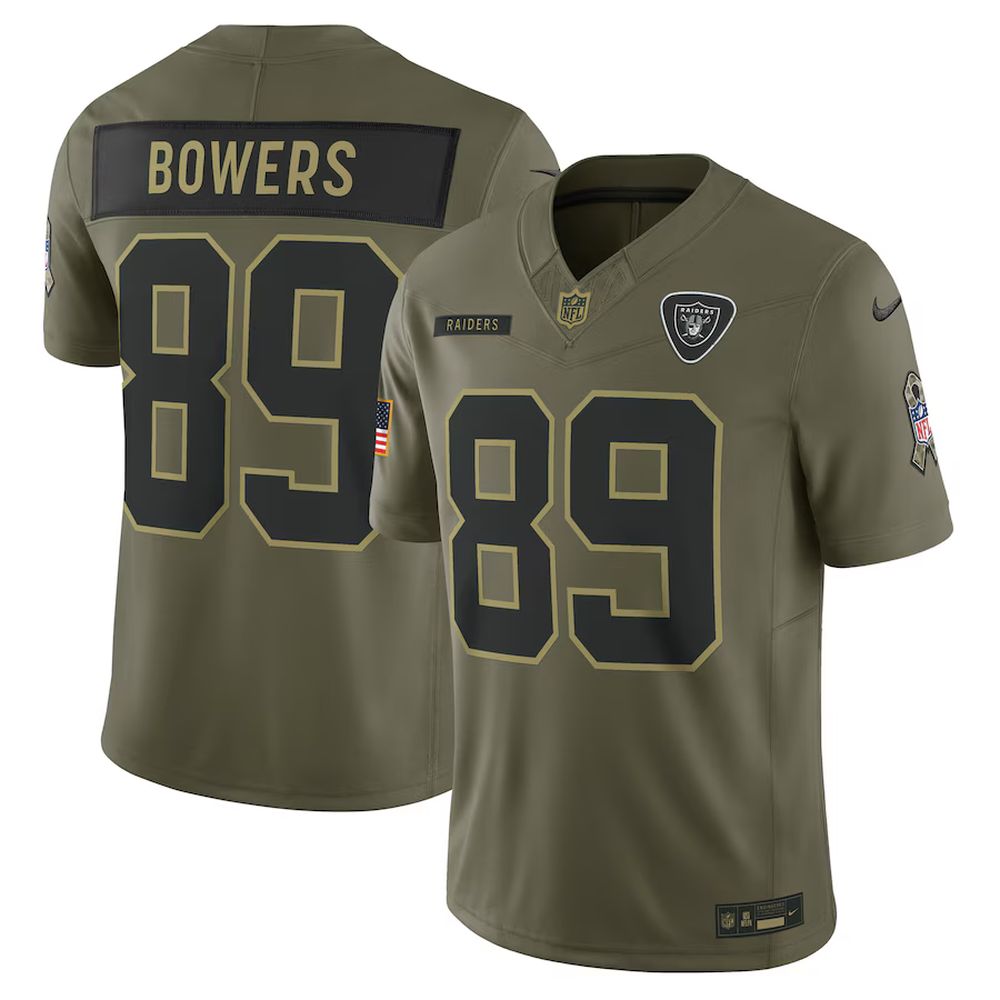 Fully Stitched Salute to Service Green Raiders Jersey (Any Name/Any Number)